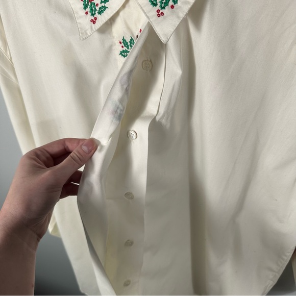 Karen Scott Vintage Cream Teddy Bear Holiday Button-Down Shirt NWT Size XL - Picture 5 of 17